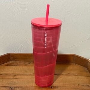 New 2023 Starbucks Summer Edition Bubblegum Pink Ice Tumbler 24oz Venti Tumbler